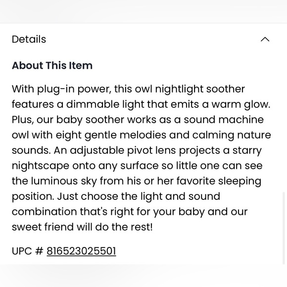 Skip Hop Owl Nightlight with Gray and Orange Accents - Picture 7 of 7